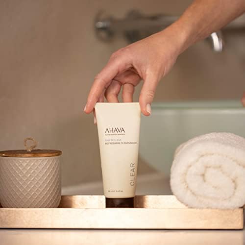 AHAVA Refreshing Cleansing Gel 100 ml Dead Sea Natural Makeup Remover and Facial Cleanser Gentle on Face - Great for Sensitive Skin Cleans Pores and Removes Impurities – Leaves Skin Hydrated and Soft