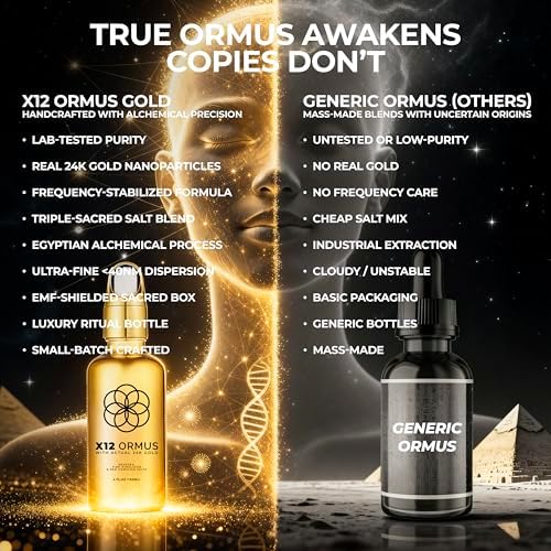 Ormus Monatomic Gold Concentrate (High Power x12) 50ml Made by Real Alchemists Using 24k Food Gold, Dead Sea Salt, Himalayan Pink Salt and Hawaiian Red Salt