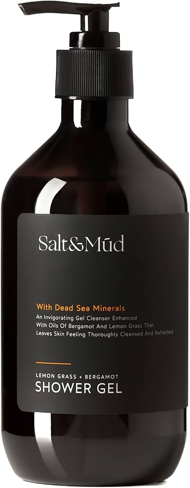 Salt And Mud Dead Sea Minerals Shower Gel, Hydrating Body Wash with Aloe Vera, Lemon Grass &amp; Bergamot Scent, Daily Moisturizing Shower Gel for Men &amp; Women, 500ml